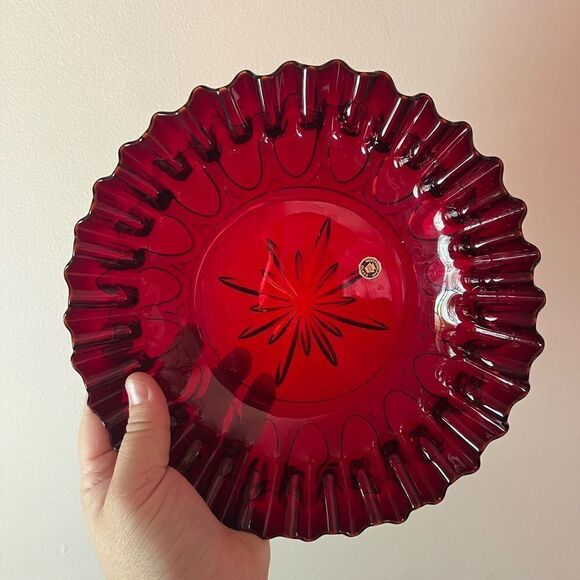 Westmoreland Vintage Hand Made Ruby Red Glass 8.5” Plate - Picture 1 of 7